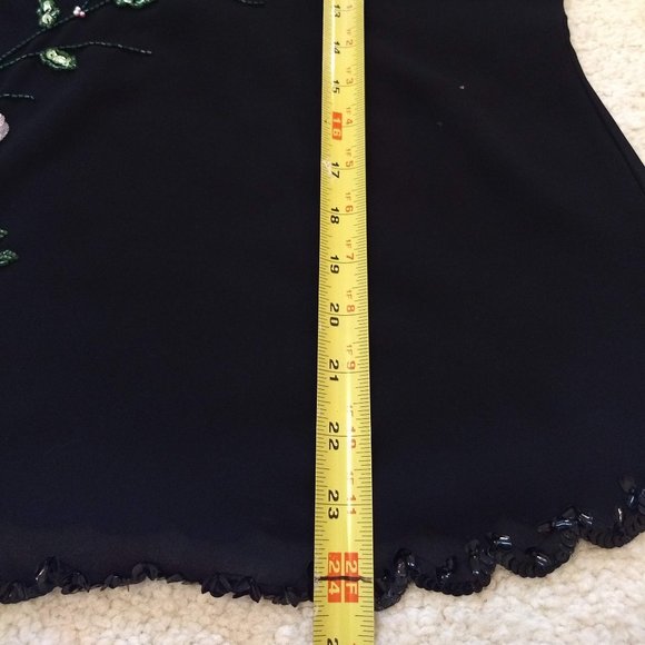 vintage 80s sequin beaded sheer floral top EUC - Picture 10 of 14